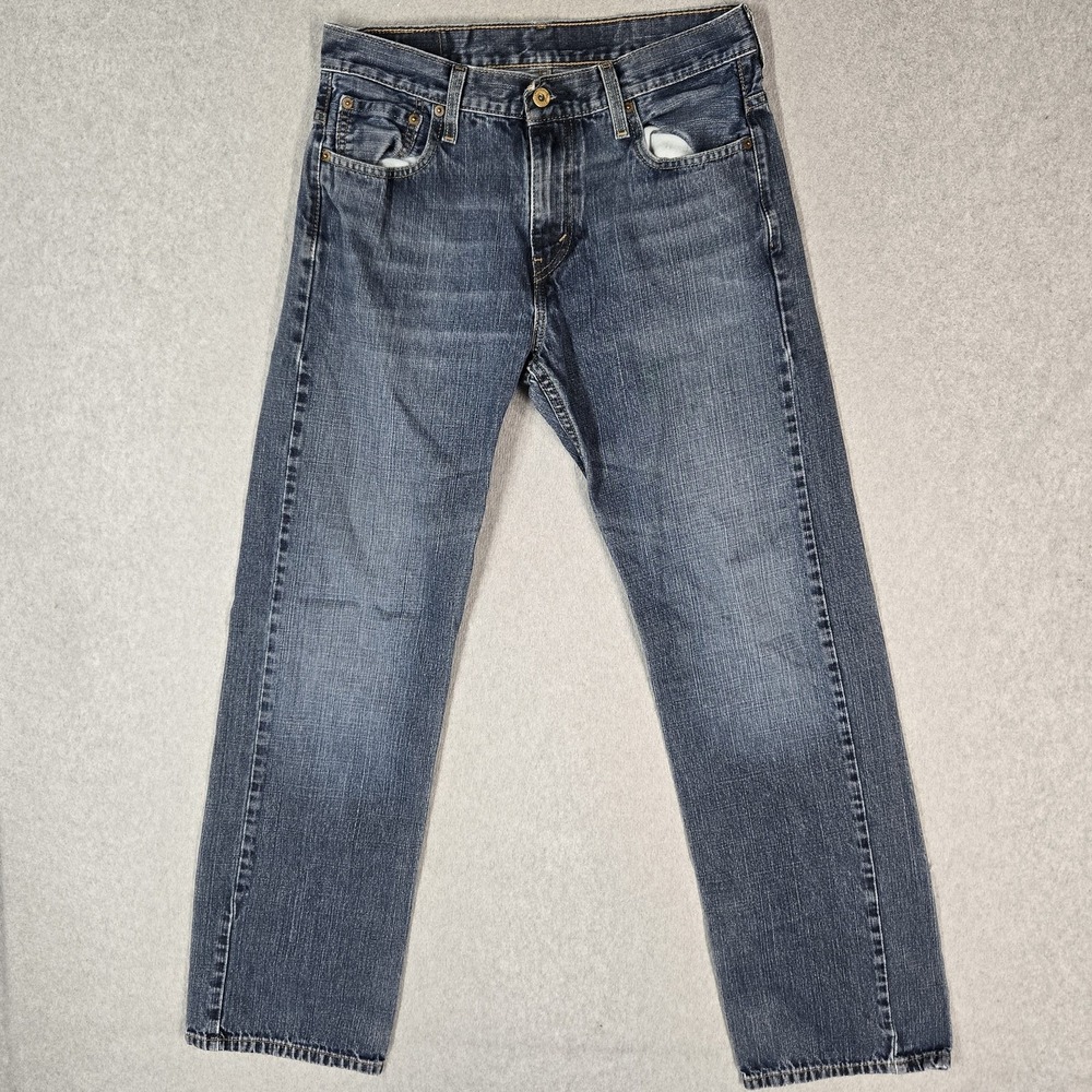 Levi's 569 Men Jeans 30X34 Blue Denim Relaxed Straight 31" Inseam Pockets